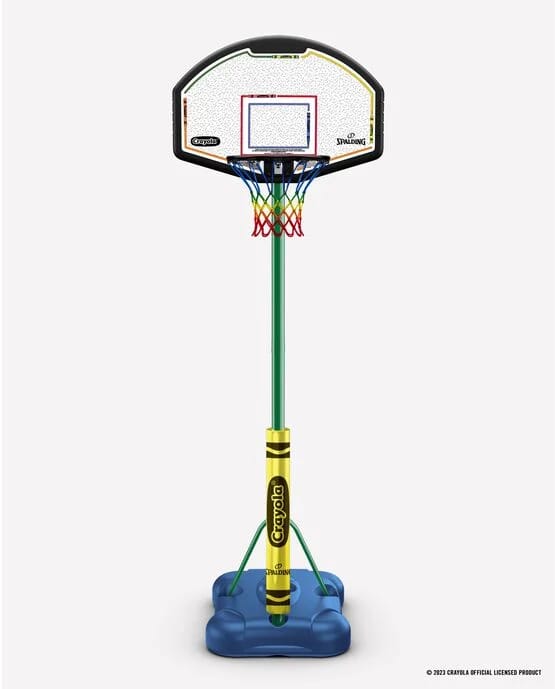 Crayola 32" Molded Eco-Composite® Telescoping Portable Basketball Hoop with Mini Court Marking Kit - main product image