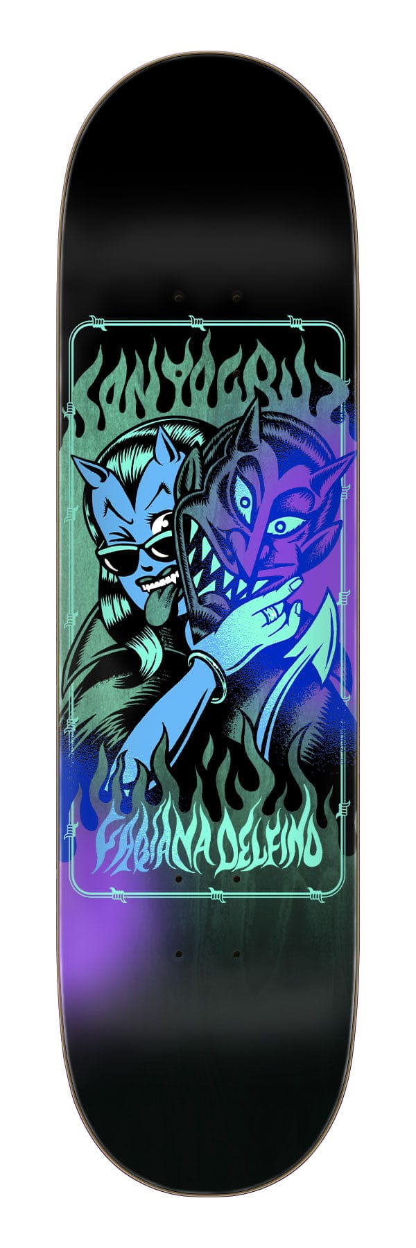 Delfino Devil Mask Santa Cruz Skateboard Deck - main product image