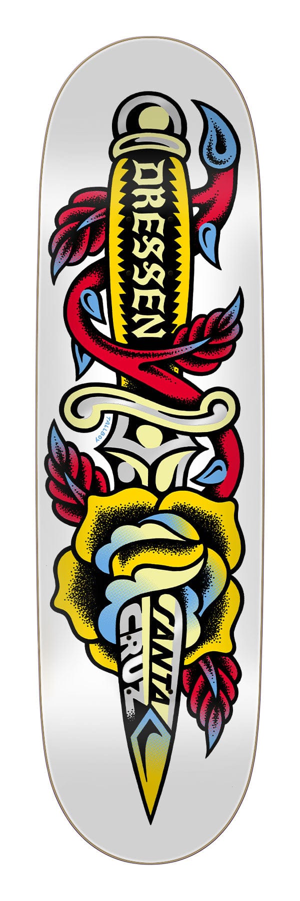 Dressen Dagger Santa Cruz Shaped Skateboard Deck - main product image