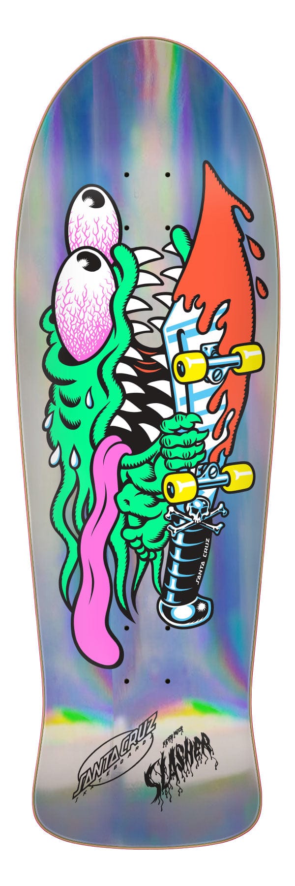 Meek Slasher Silver Foil Santa Cruz Reissue Skateboard Deck - main product image
