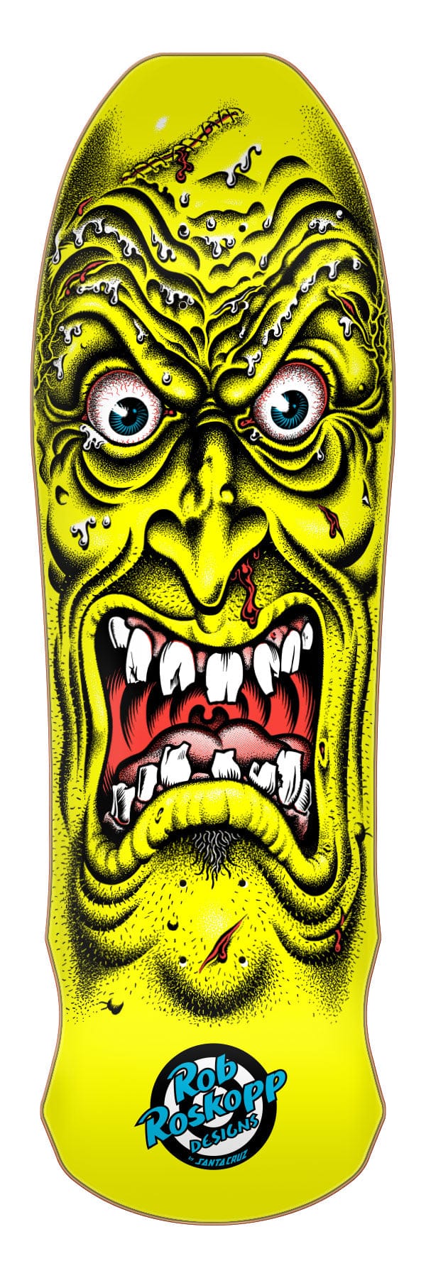 Roskopp Face Yellow Reissue Santa Cruz Skateboard Deck - main product image
