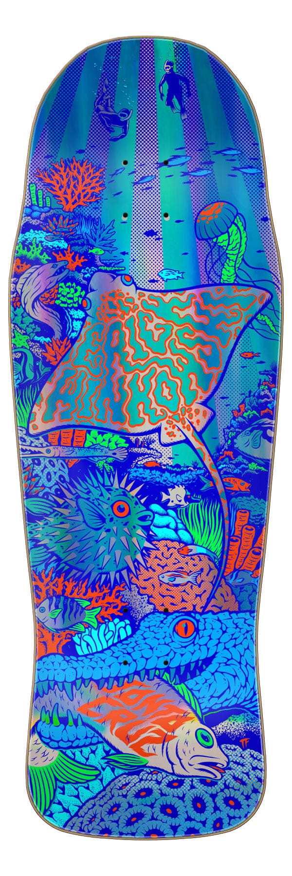 Winkowski Aquatic Prismatic Santa Cruz Shaped Skateboard Deck - main product image