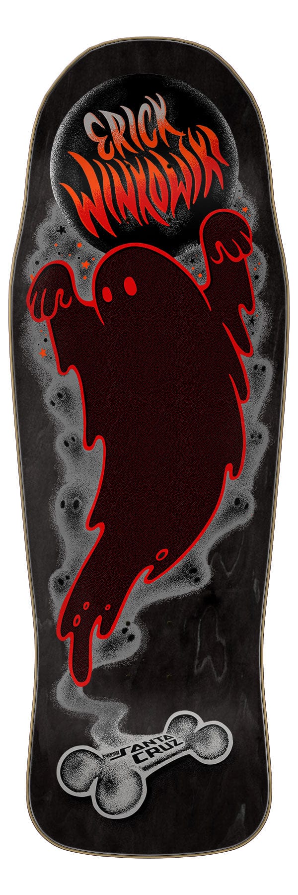 Winkowski Ghost Black Santa Cruz Shaped Skateboard Deck - main product image