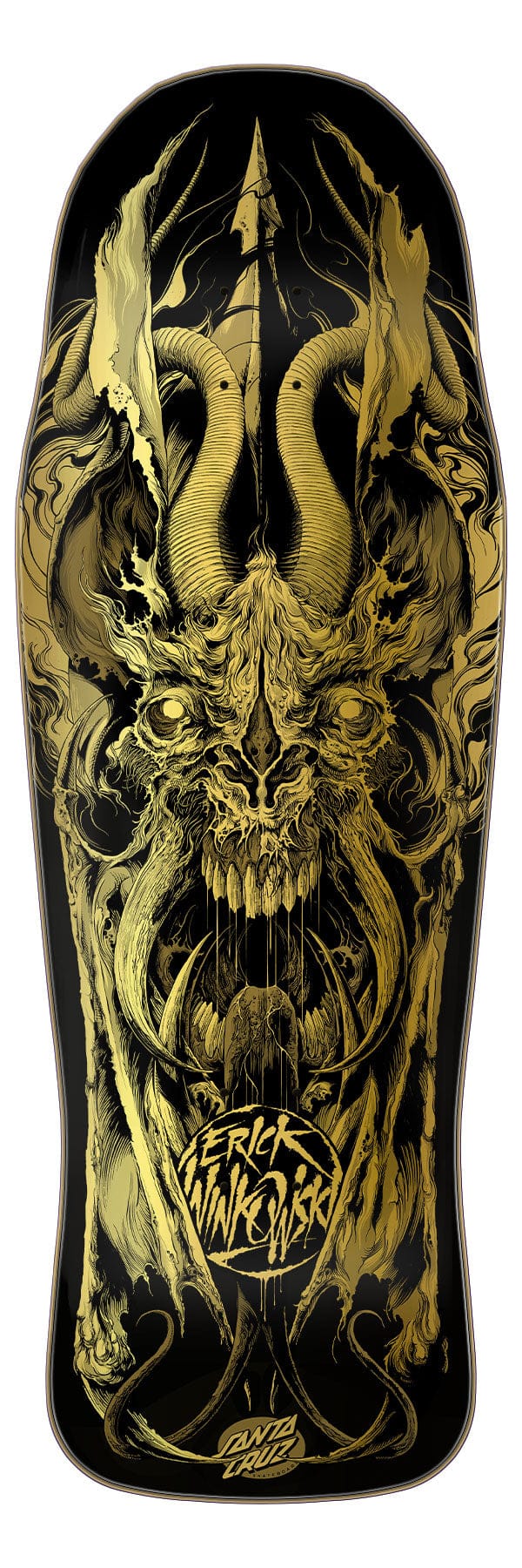 Winkowski Primeval Gold Santa Cruz Shaped Skateboard Deck - main product image